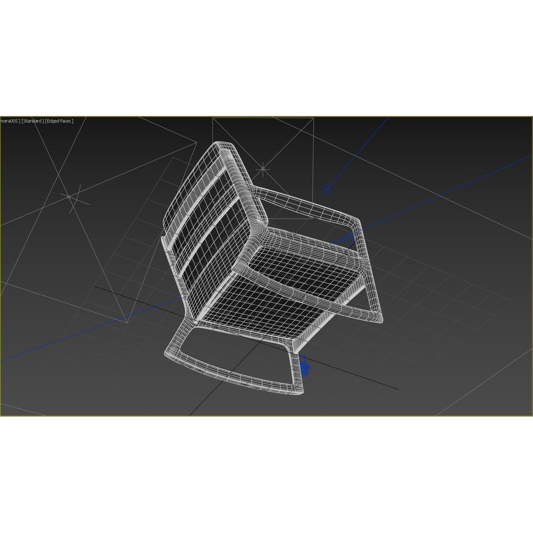 Danish Modern Teak Rocker 3D Model – Low Poly PBR Furniture, FBX - View 19