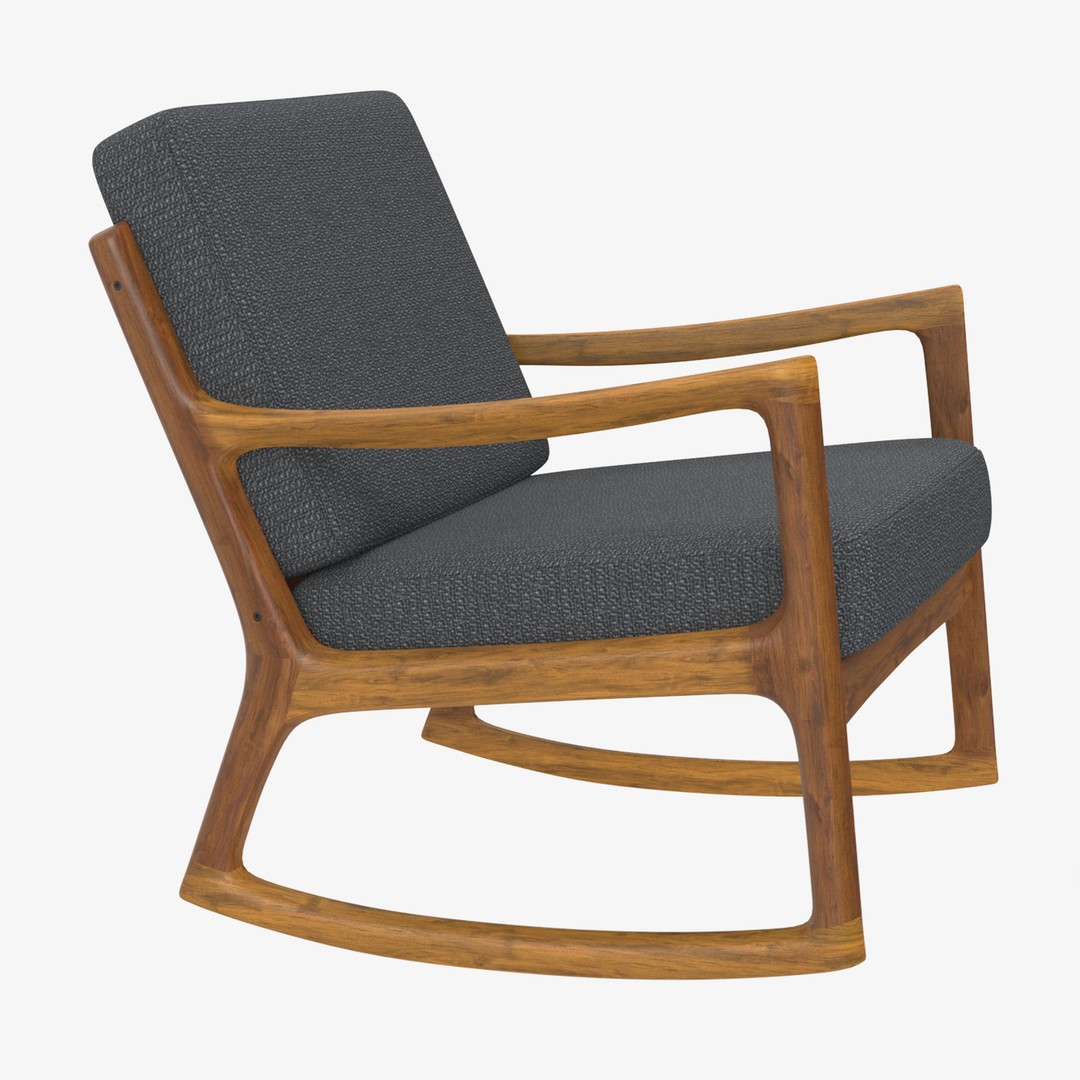 Danish Modern Teak Rocker 3D Model – Low Poly PBR Furniture, FBX - View 20