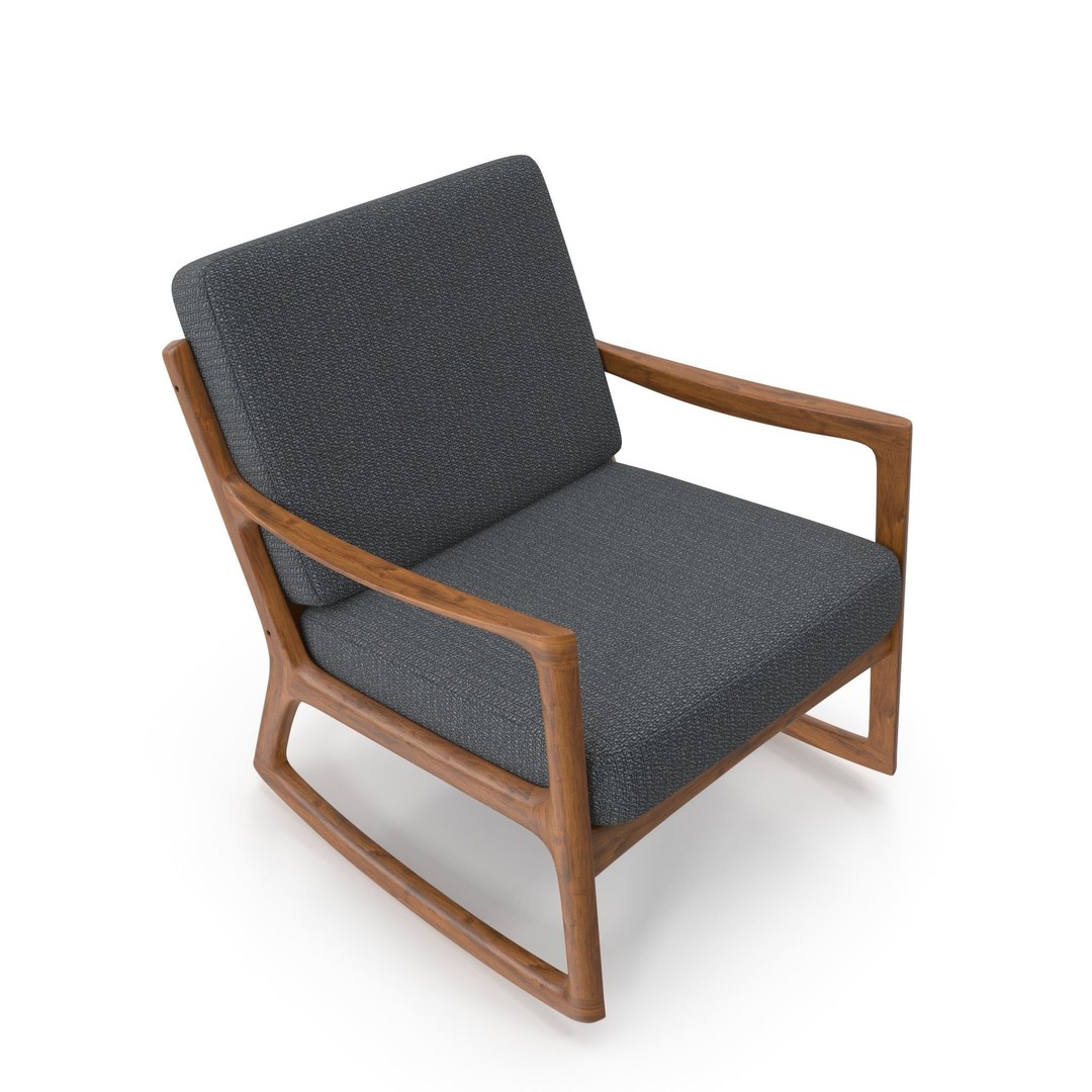 Danish Modern Teak Rocker 3D Model – Low Poly PBR Furniture, FBX - View 22