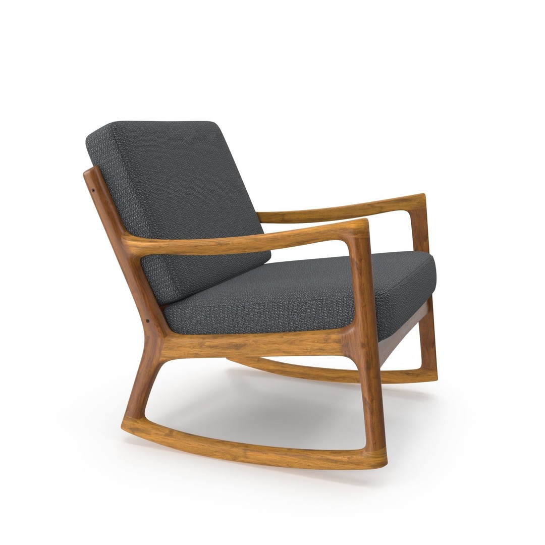 Danish Modern Teak Rocker 3D Model – Low Poly PBR Furniture, FBX - View 24