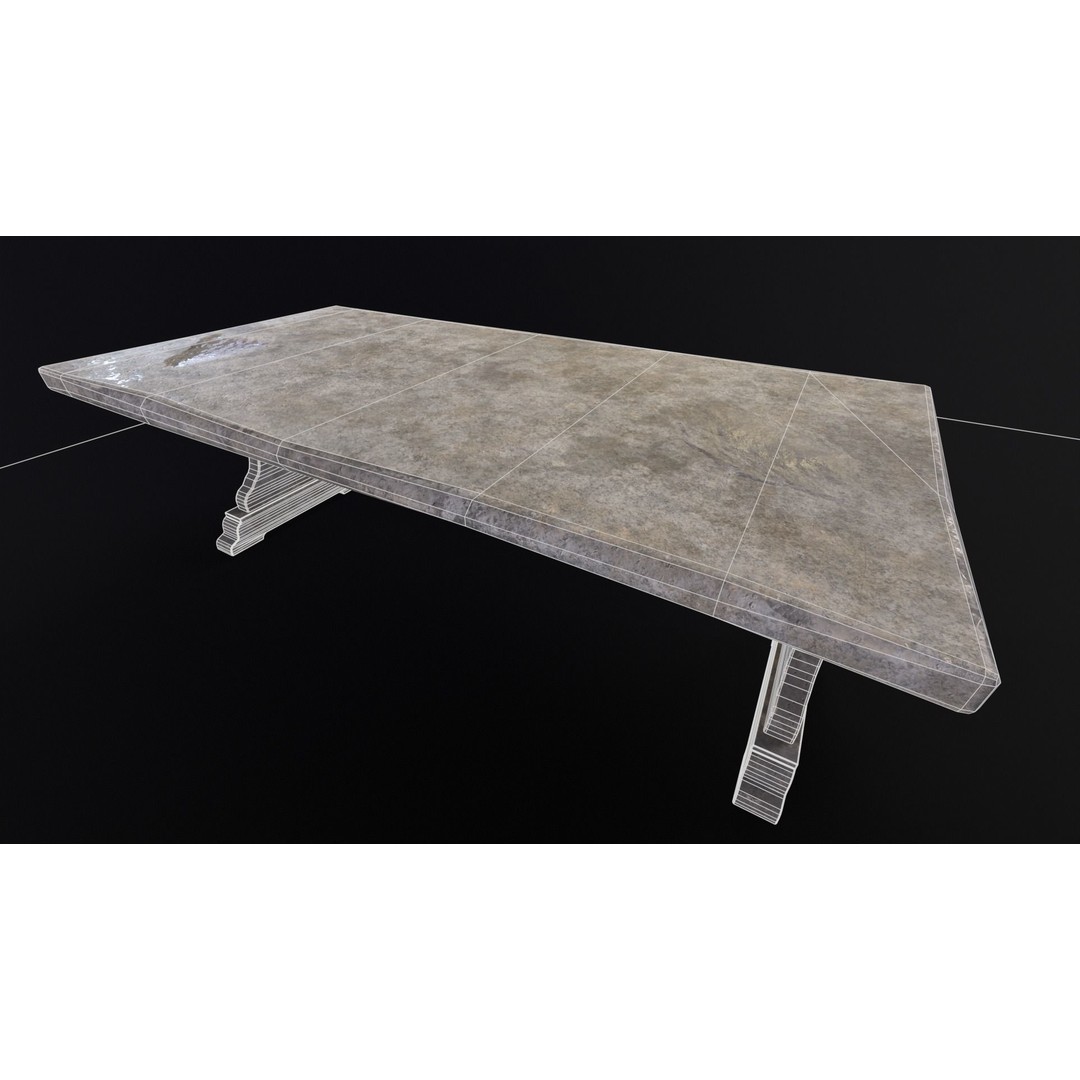 Garden Table 3D Model – Low Poly PBR Asset, FBX, OBJ, DAE - View 10