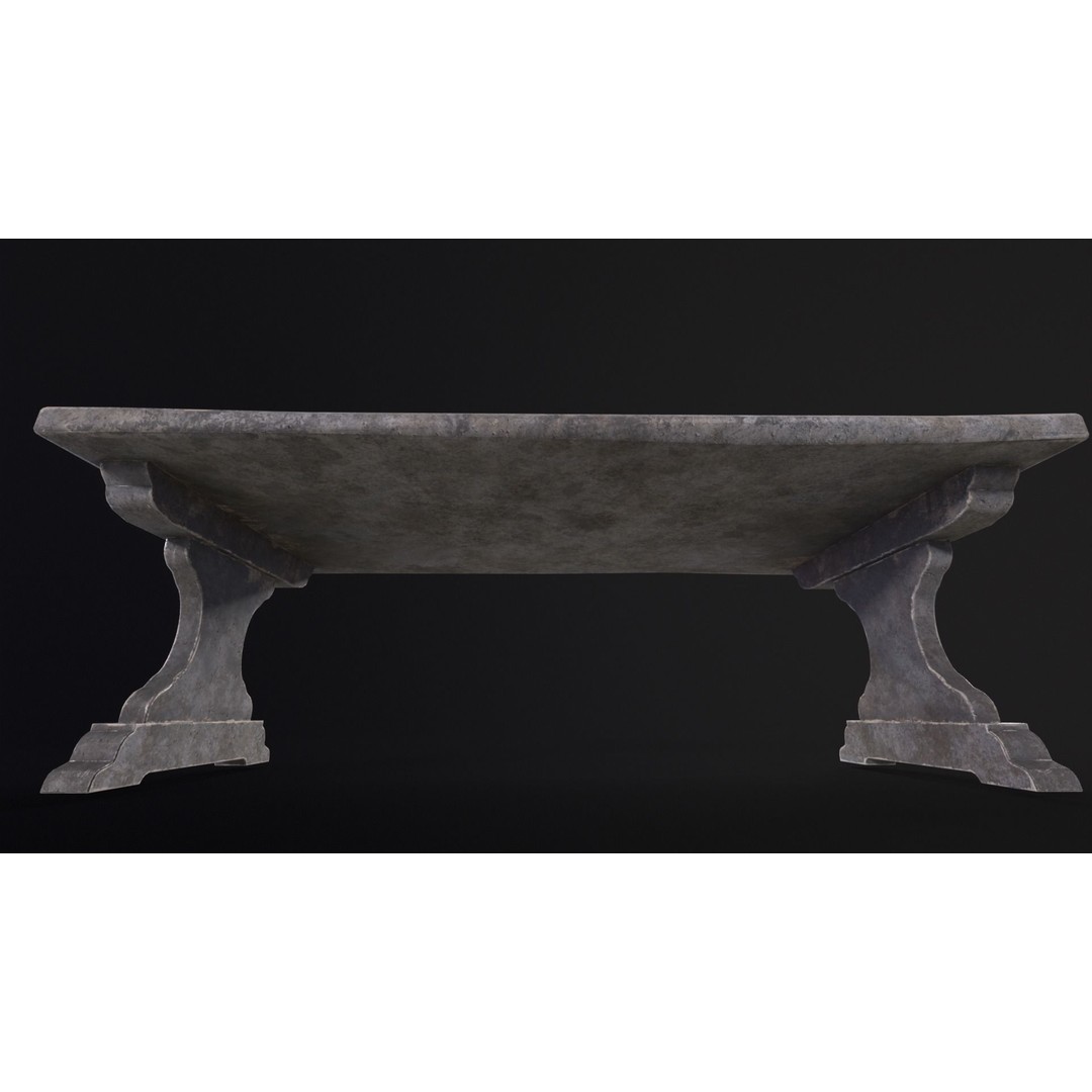 Garden Table 3D Model – Low Poly PBR Asset, FBX, OBJ, DAE - View 11