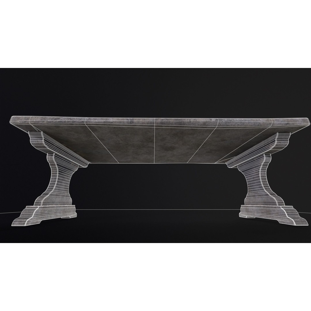 Garden Table 3D Model – Low Poly PBR Asset, FBX, OBJ, DAE - View 12