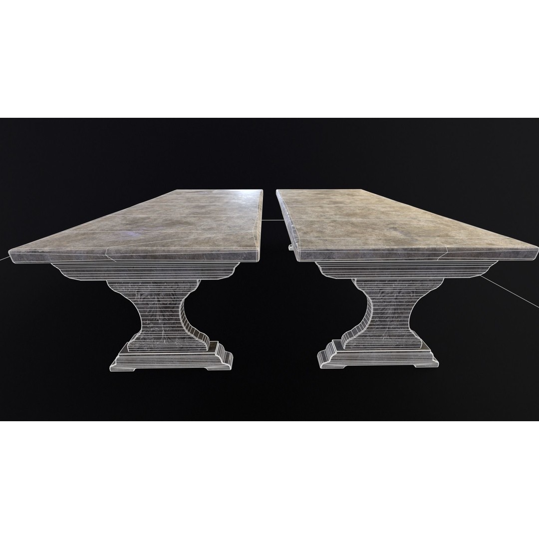 Garden Table 3D Model – Low Poly PBR Asset, FBX, OBJ, DAE - View 16