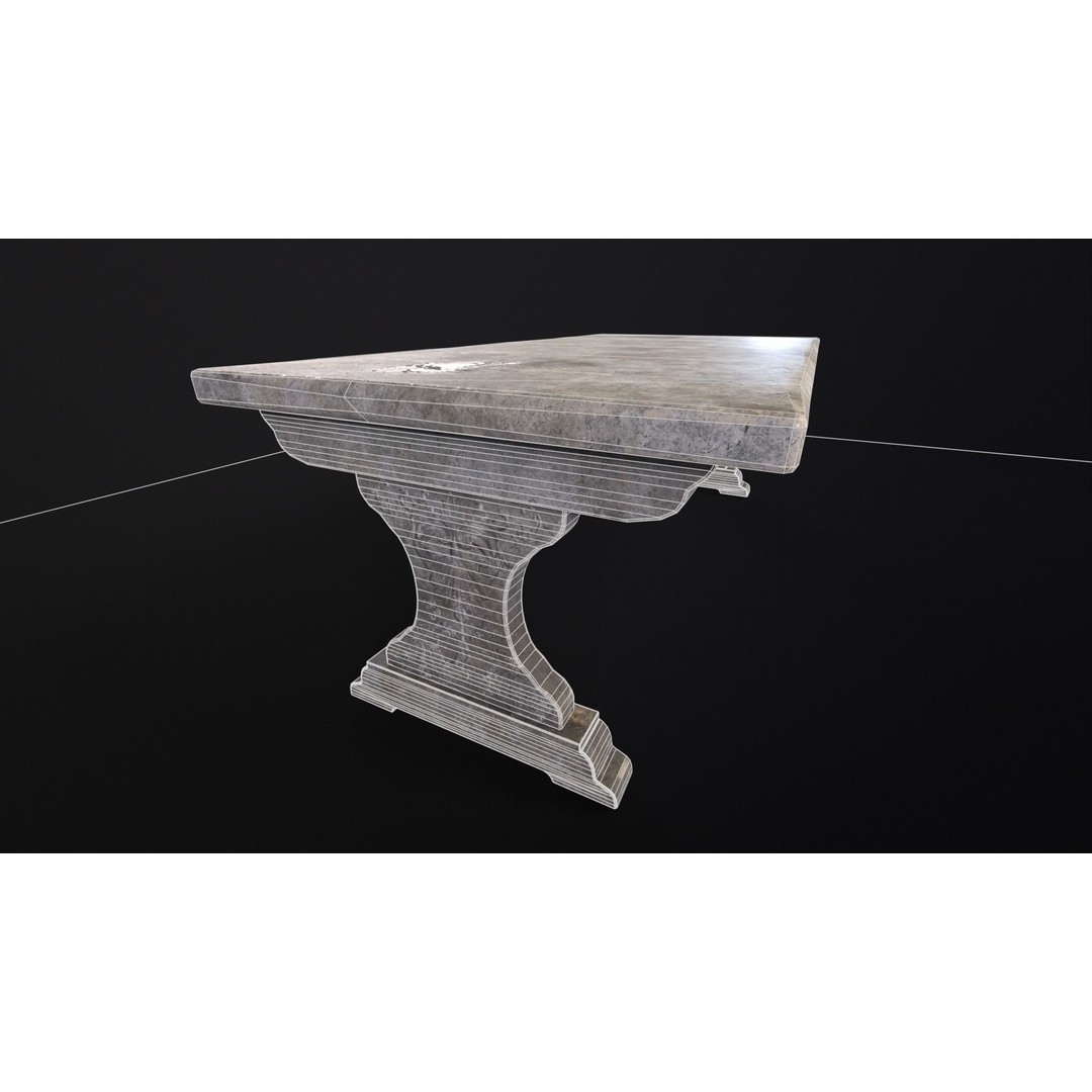 Garden Table 3D Model – Low Poly PBR Asset, FBX, OBJ, DAE - View 4