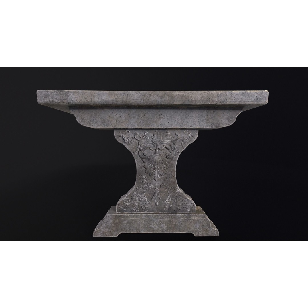 Garden Table 3D Model – Low Poly PBR Asset, FBX, OBJ, DAE - View 5