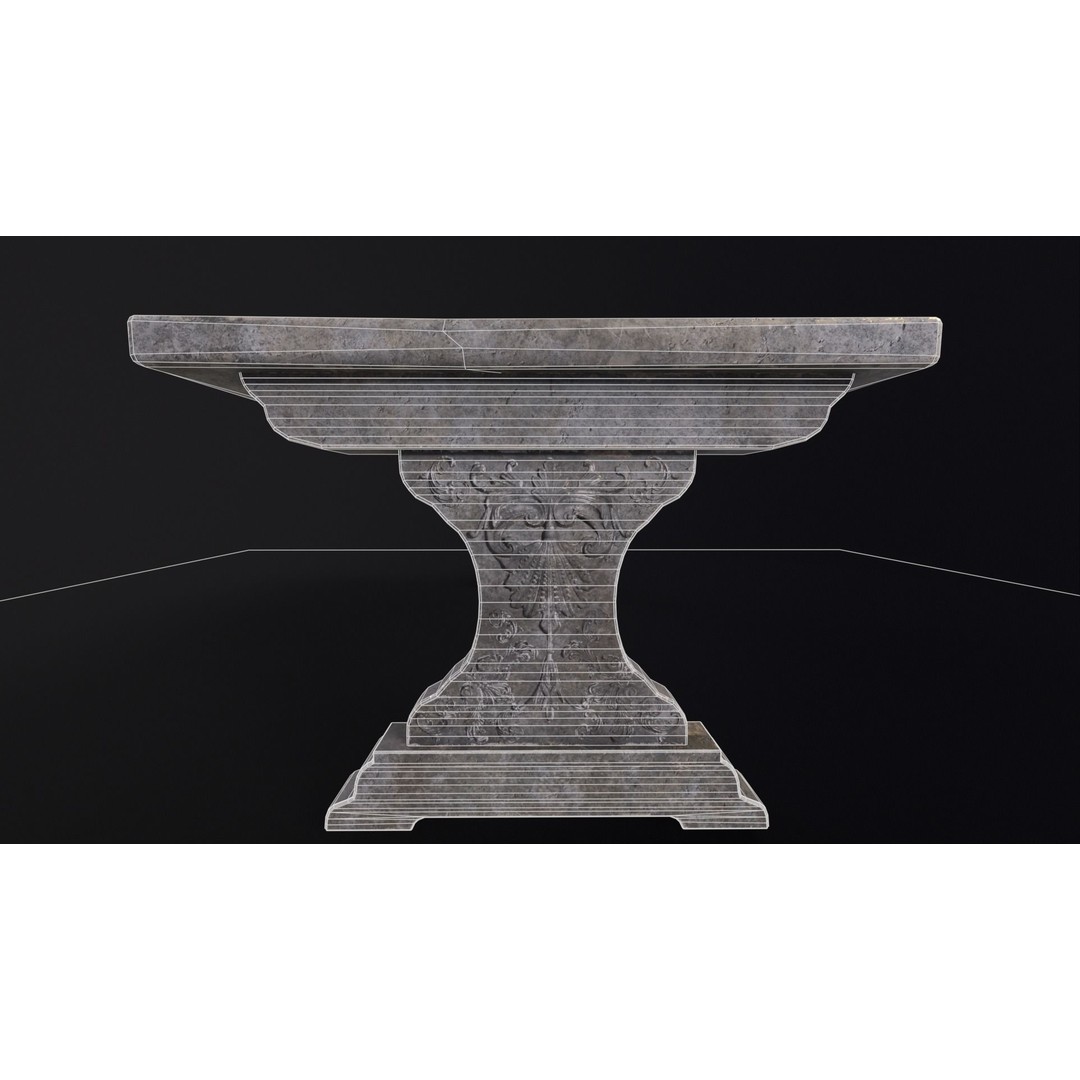 Garden Table 3D Model – Low Poly PBR Asset, FBX, OBJ, DAE - View 6