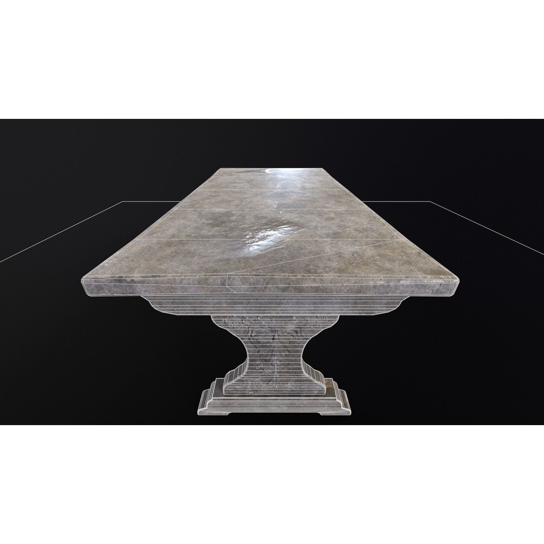 Garden Table 3D Model – Low Poly PBR Asset, FBX, OBJ, DAE - View 8