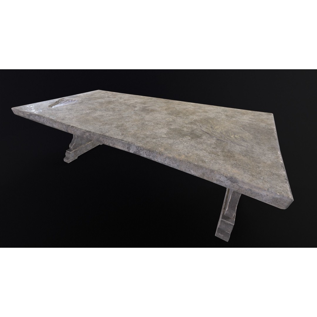 Garden Table 3D Model – Low Poly PBR Asset, FBX, OBJ, DAE - View 9