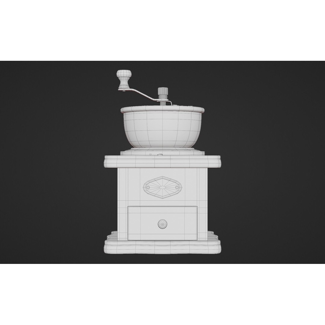 Old Coffee Grinder 3D Model – Vintage Kitchen Asset, PBR Textures - View 12
