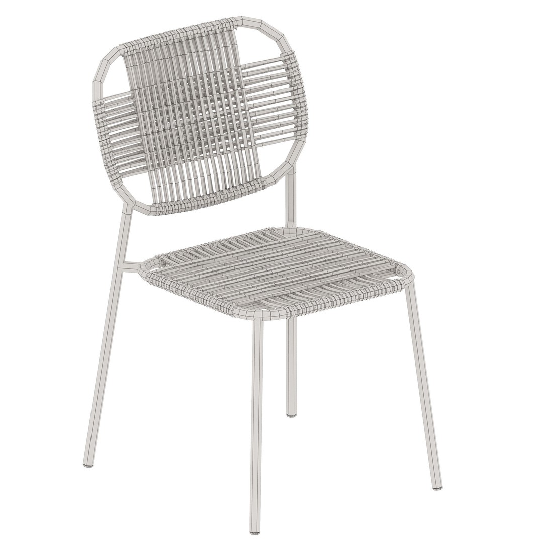 Talaier Garden Dining Chair 3D Model – Wicker Style, FBX