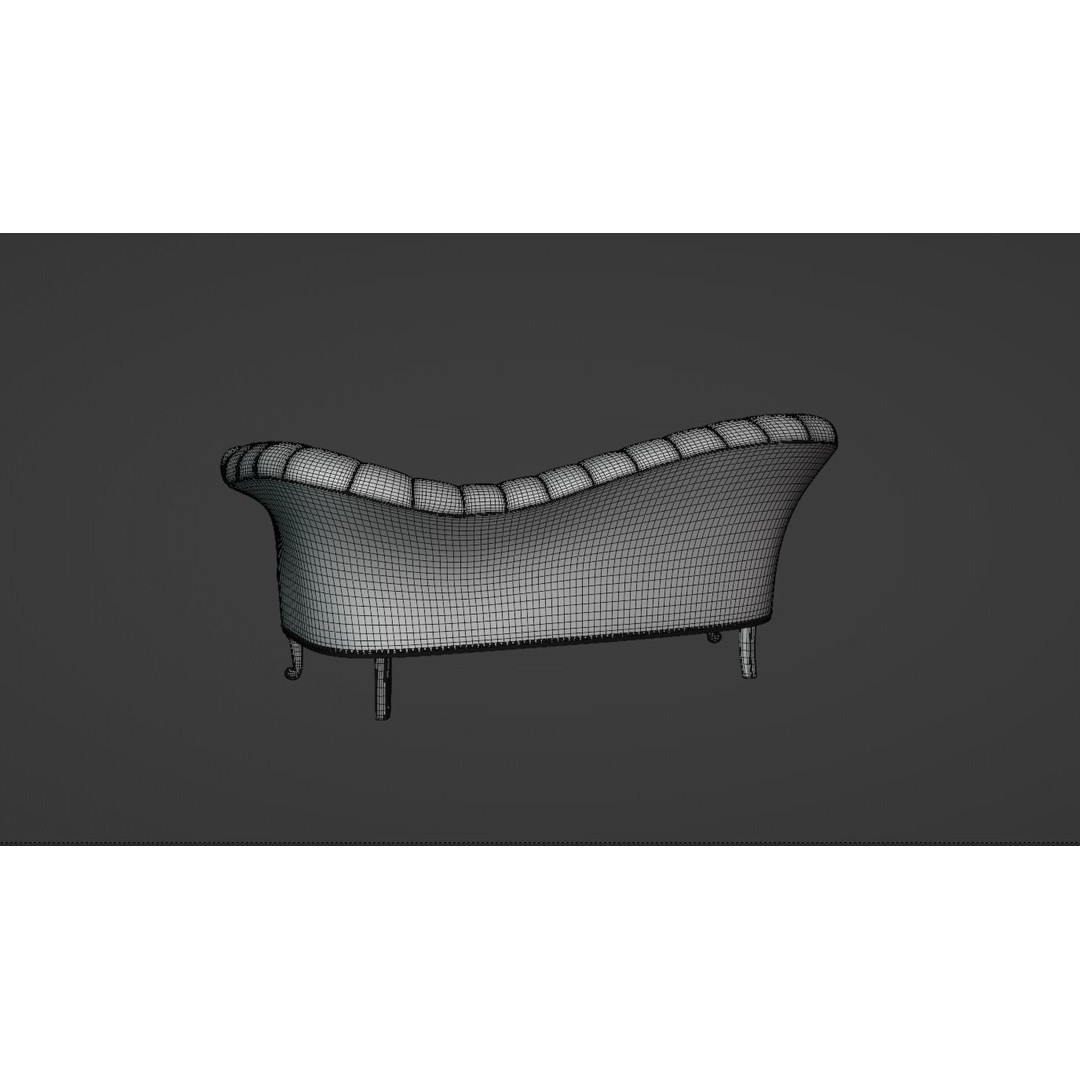 Chaise Lounge Sofa 3D Model – Low Poly PBR Furniture Asset, FBX - View 10