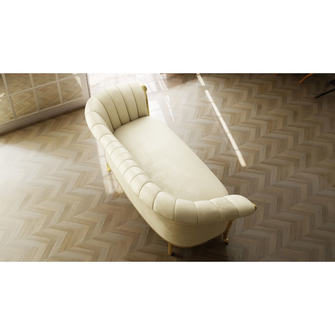 Chaise Lounge Sofa 3D Model – Low Poly PBR Furniture Asset, FBX - View 4