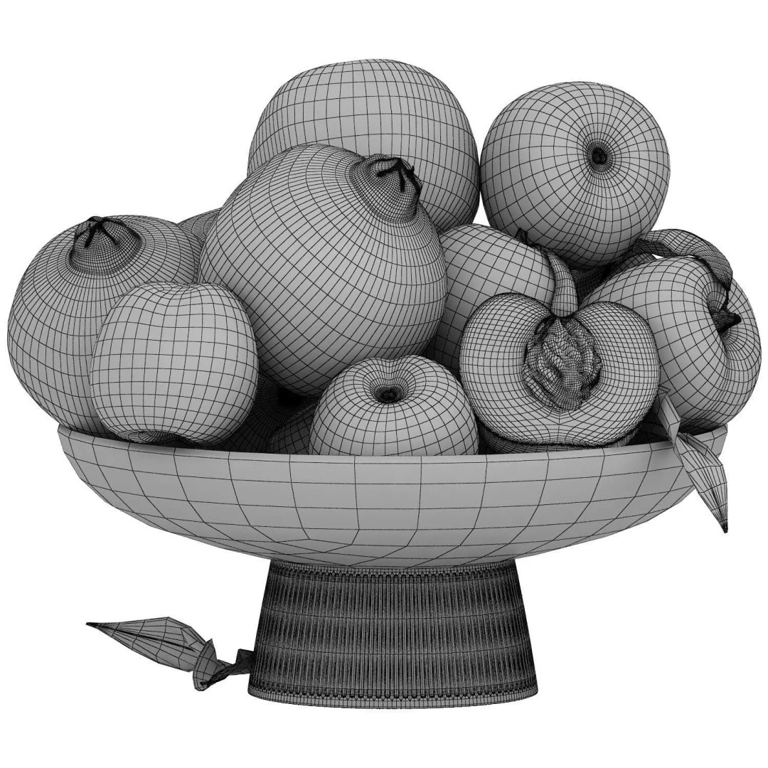 Pomegranate and Peach Fruit 3D Model – Realistic PBR Asset, FBX, OBJ