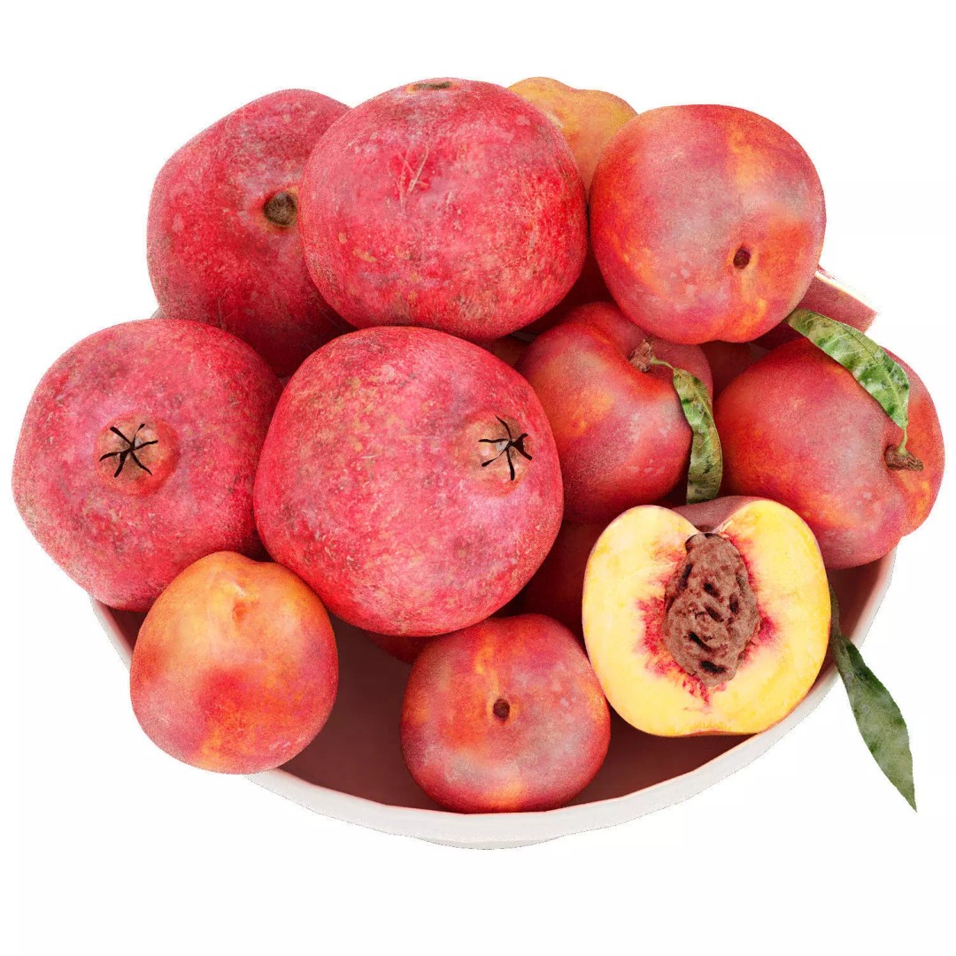Pomegranate and Peach Fruit 3D Model – Realistic PBR Asset, FBX, OBJ - View 4