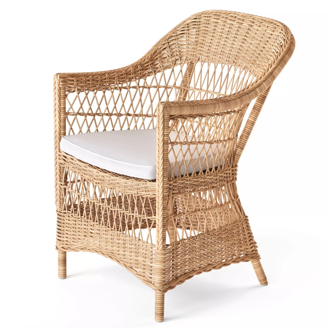Charlot Chair 3D Model – Wicker Exterior Armchair & Victoria Table Set - View 3