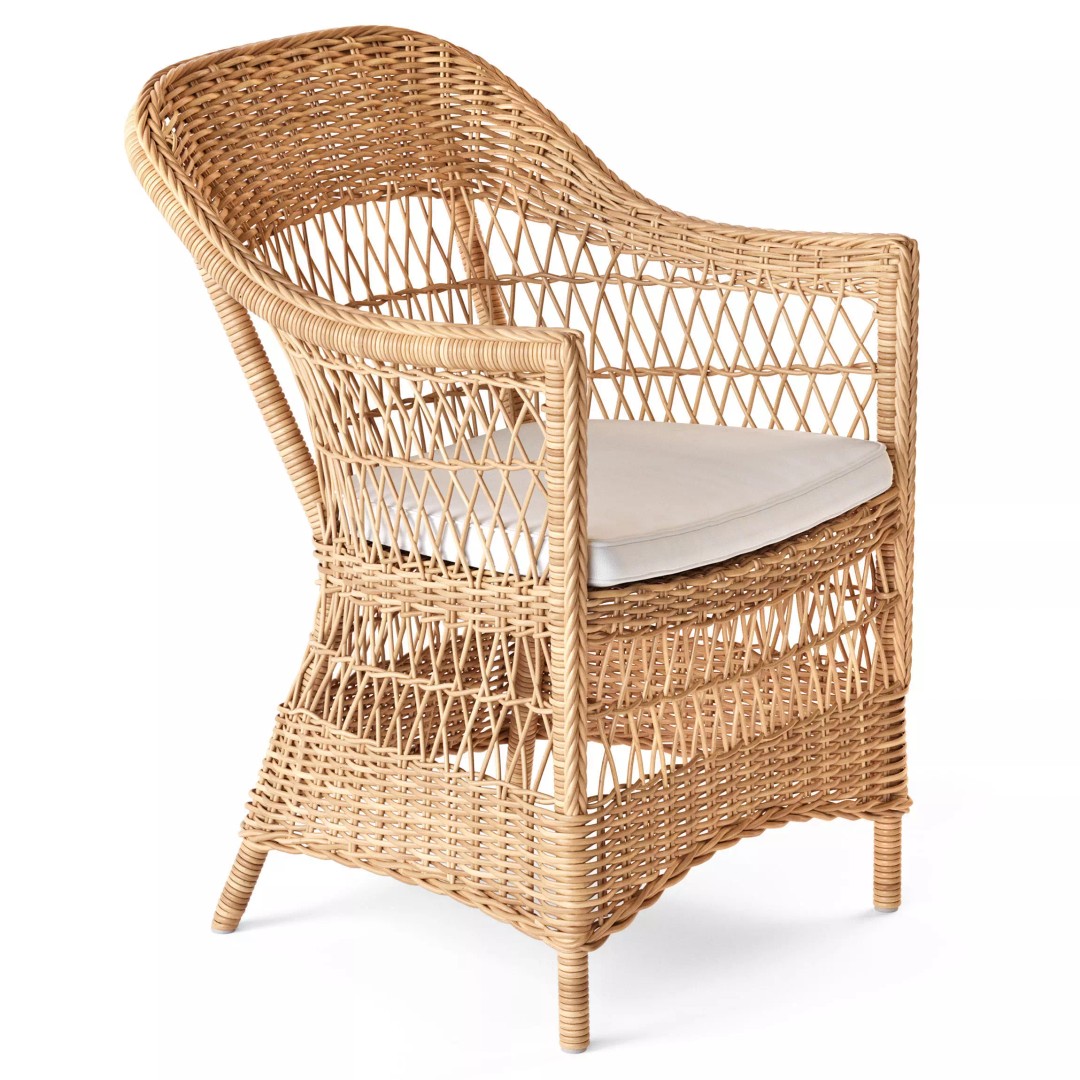Charlot Chair 3D Model – Wicker Exterior Armchair & Victoria Table Set - View 4