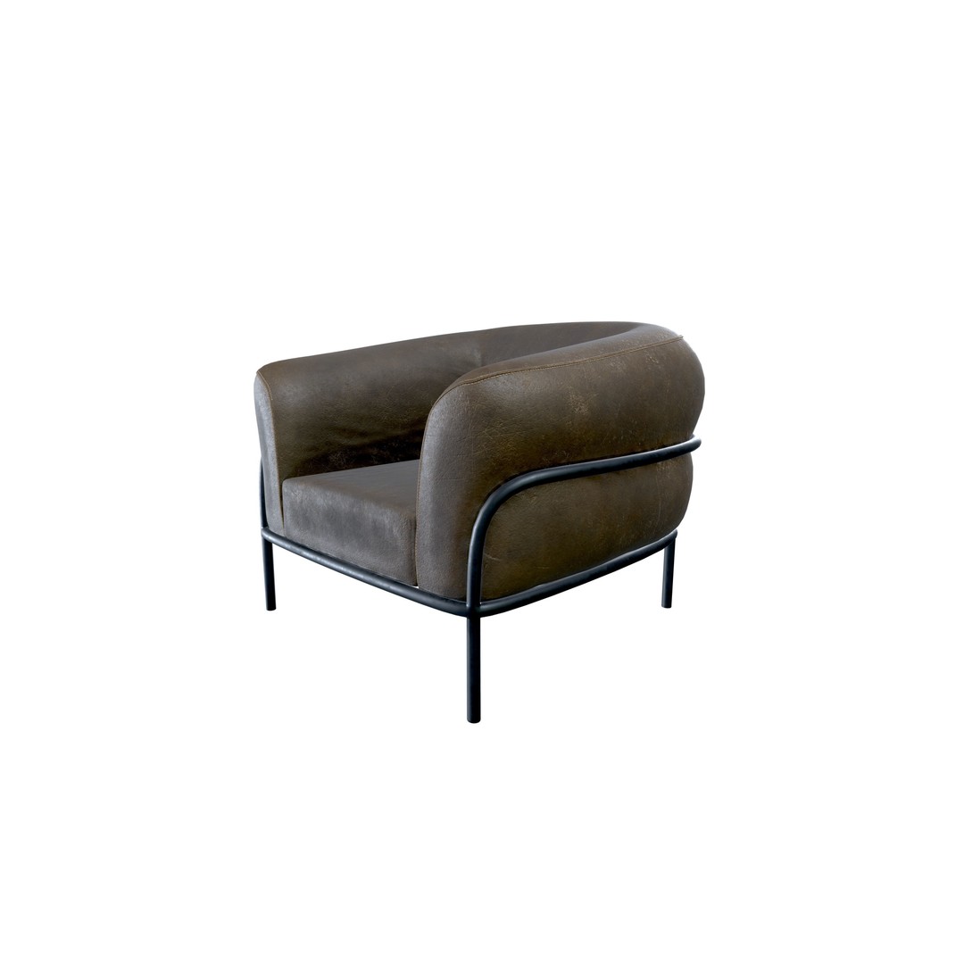 Arm Chair 3D Model – Elegant Modern Design, PBR Textures, FBX - View 3