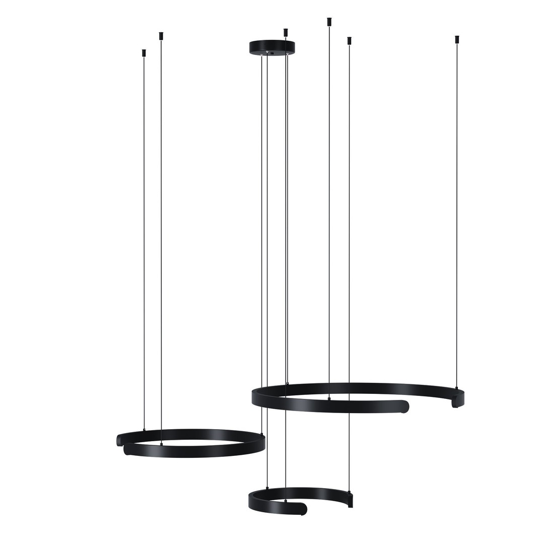 Modern LED Chandelier 3D Model – Elegant Ceiling Lamp, FBX, OBJ - View 3