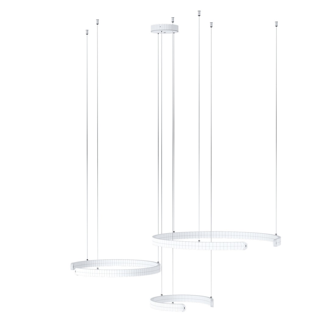 Modern LED Chandelier 3D Model – Elegant Ceiling Lamp, FBX, OBJ - View 4