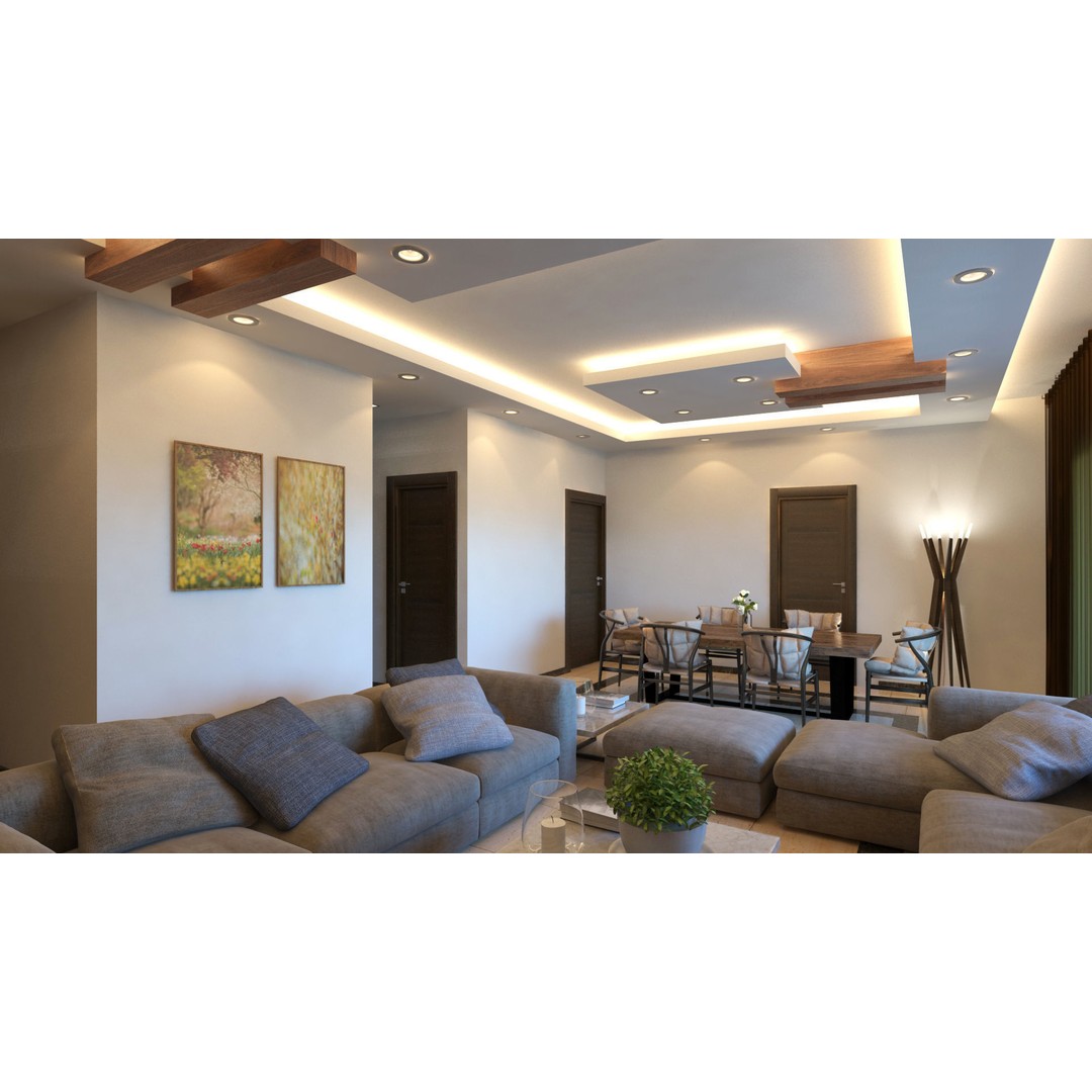 Modern Apartment Interior 3D Model – Low Poly Game Asset, Blender, FBX - View 11