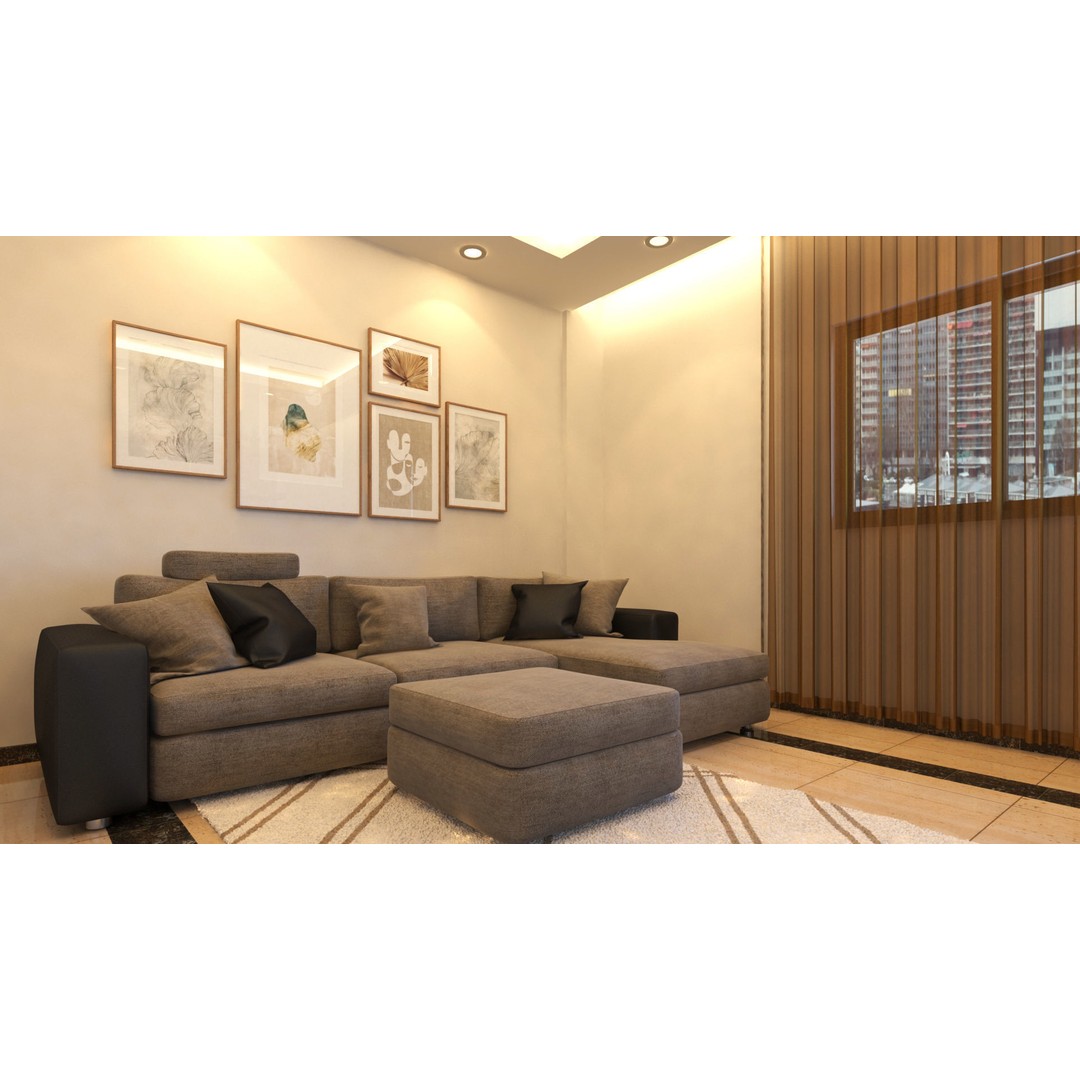 Modern Apartment Interior 3D Model – Low Poly Game Asset, Blender, FBX - View 12