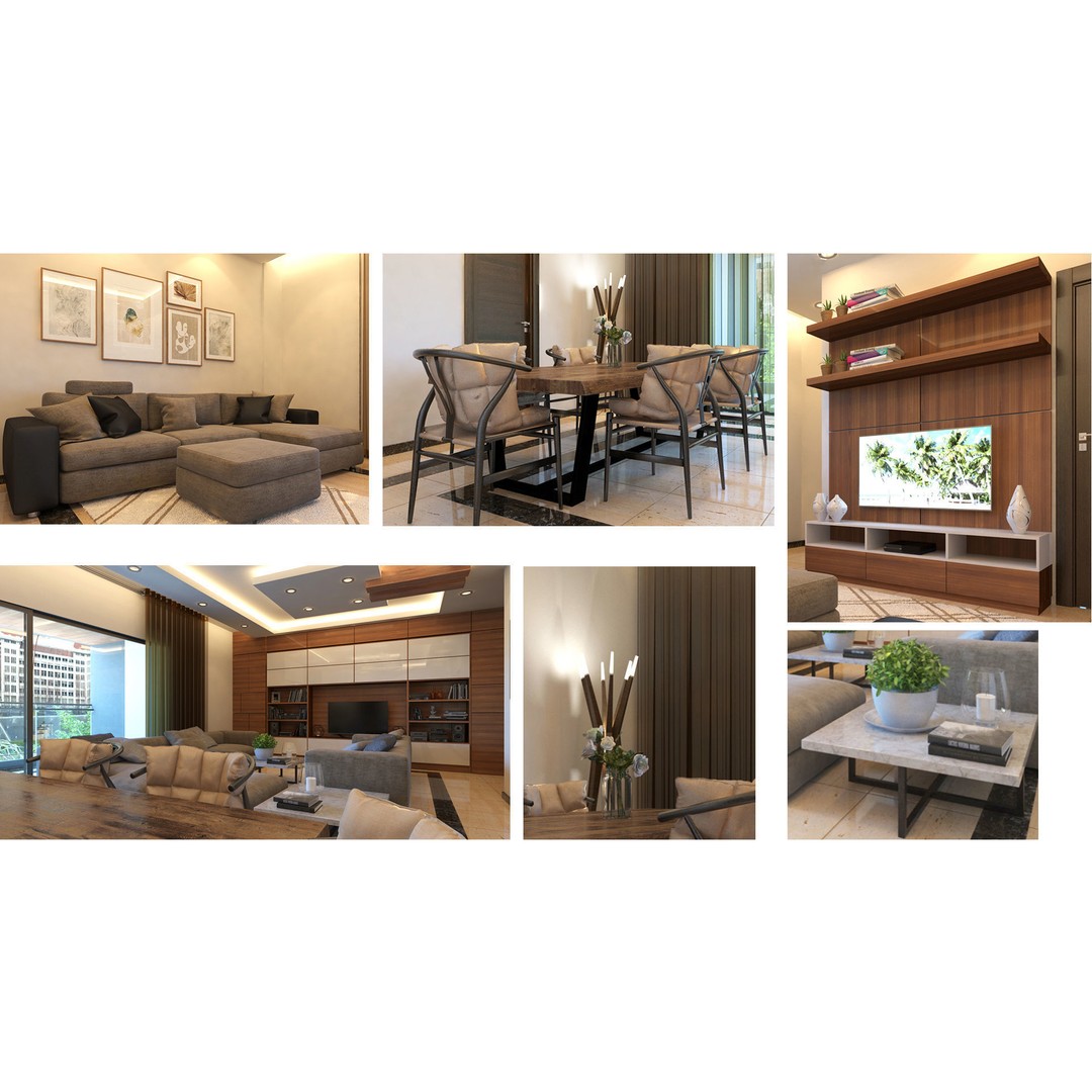 Modern Apartment Interior 3D Model – Low Poly Game Asset, Blender, FBX - View 8