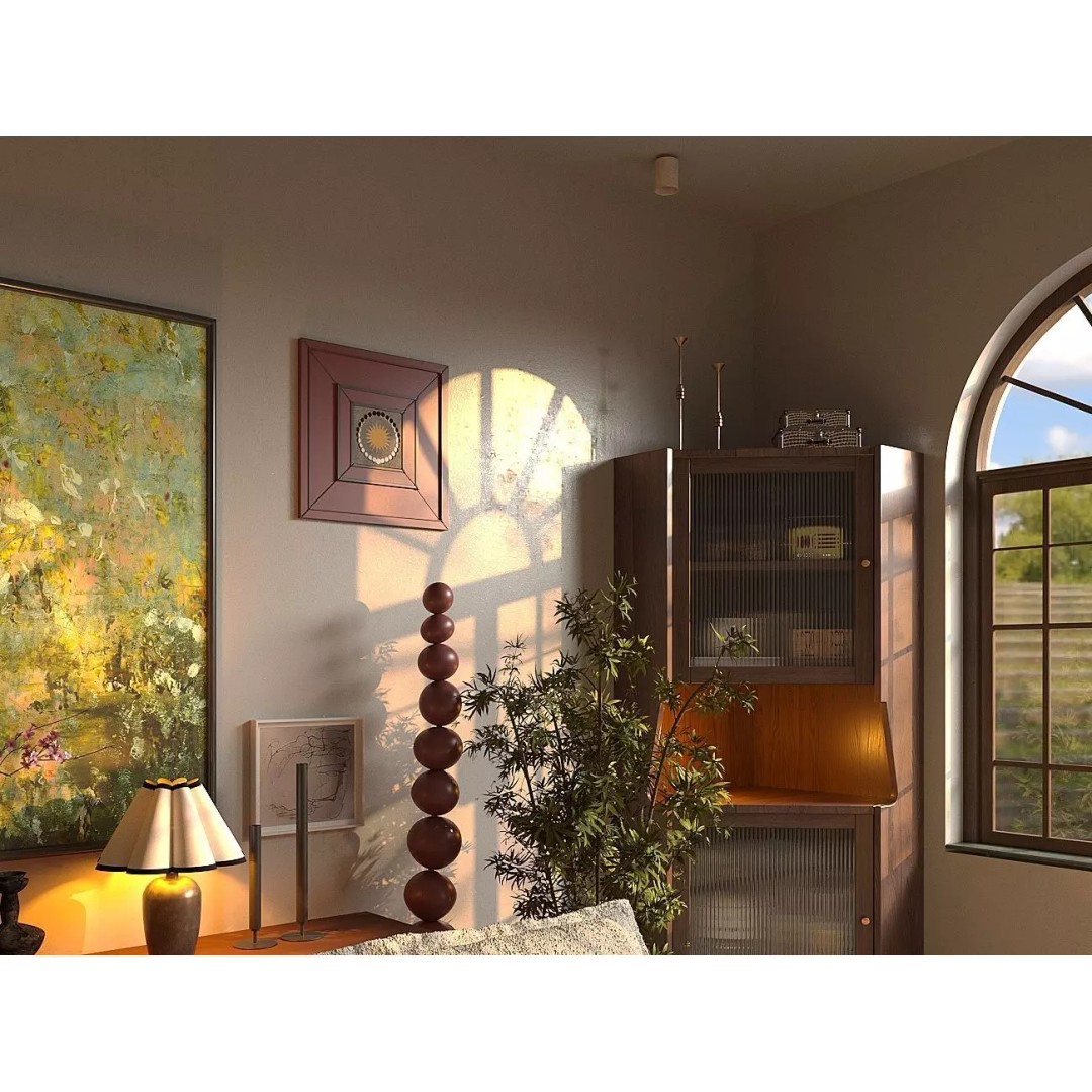 Living Room 3D Model – Contemporary Interior Scene with Textures - View 4