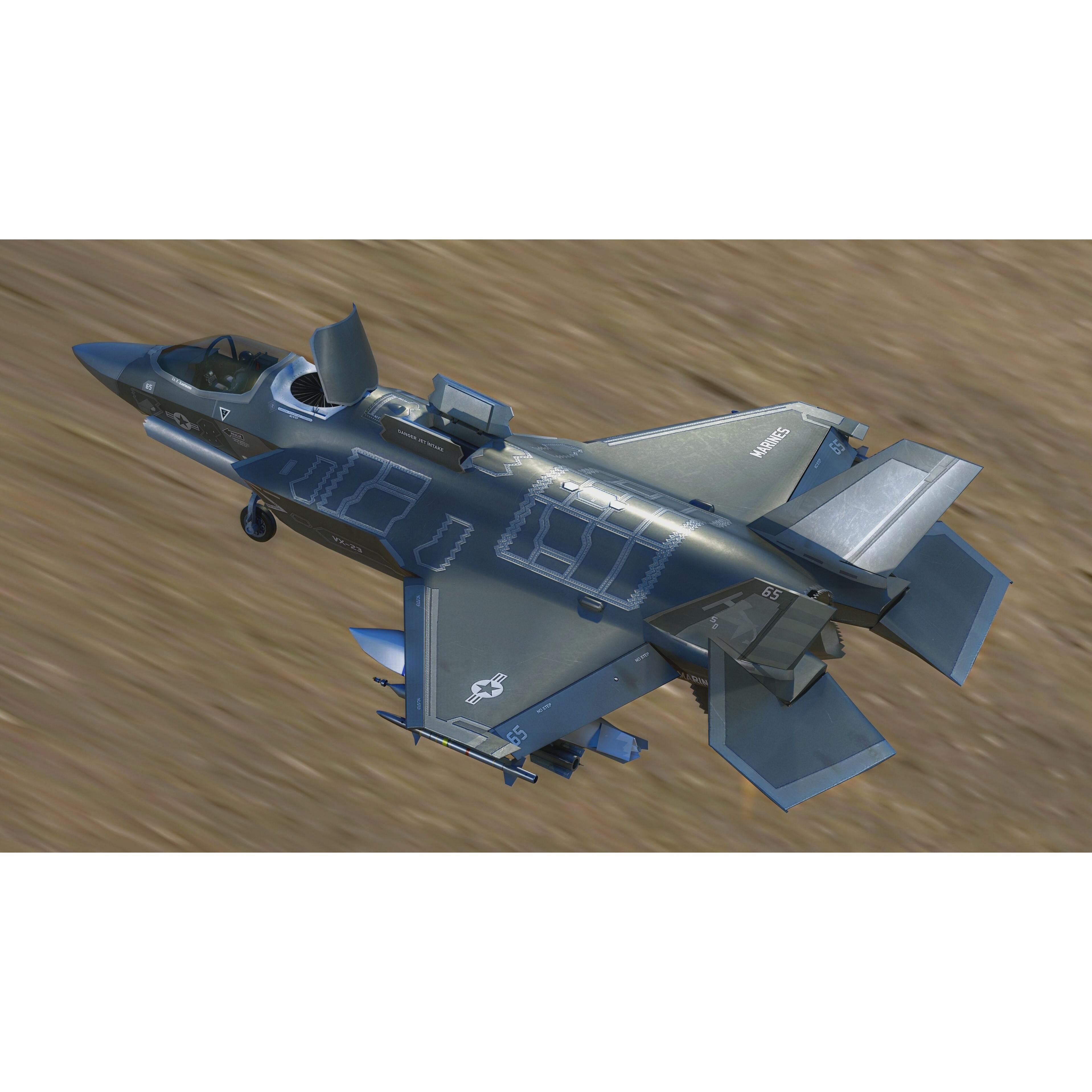 F35B Lightning II - Rigged Low-Poly Game-Ready 3D Model - View 12