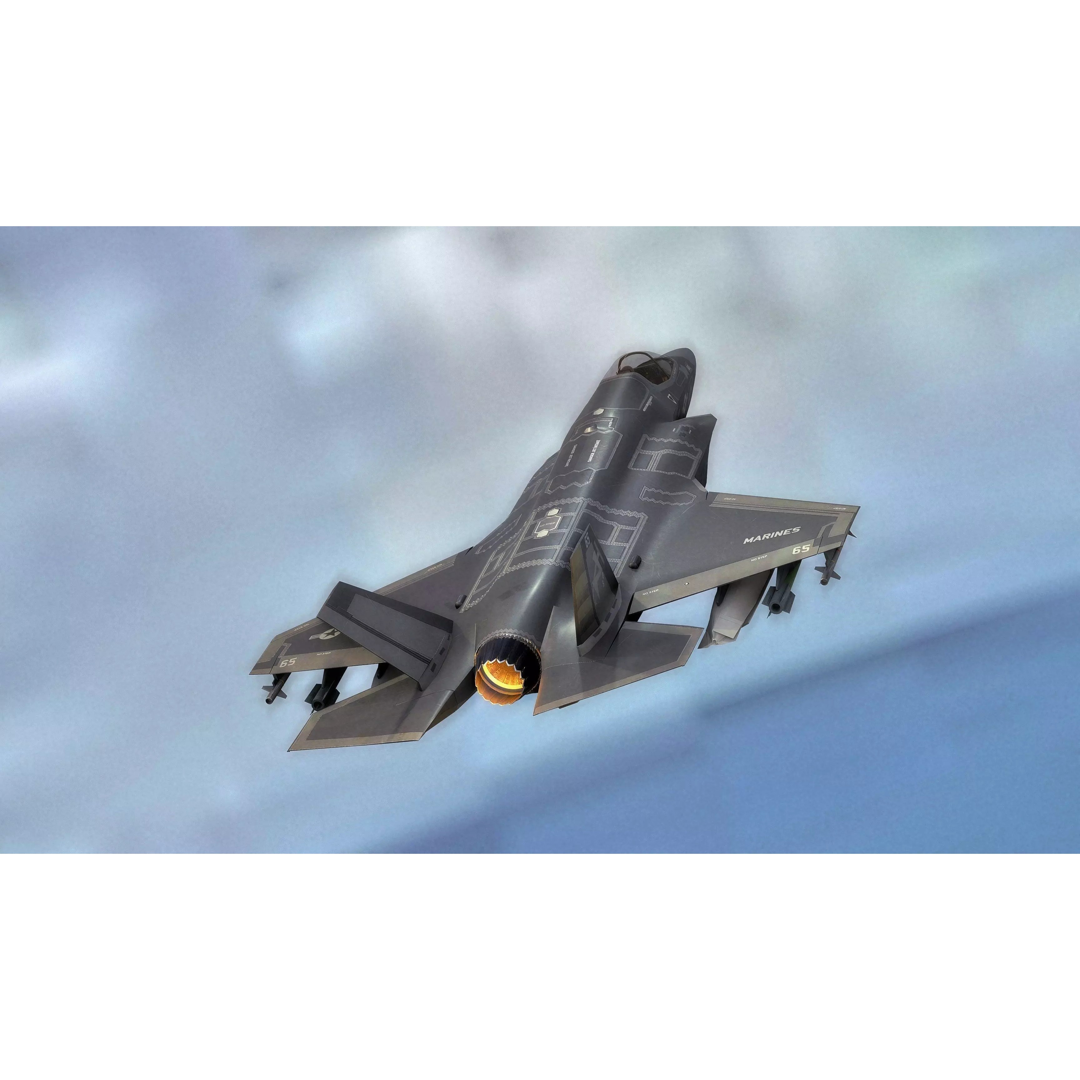 F35B Lightning II - Rigged Low-Poly Game-Ready 3D Model - View 16