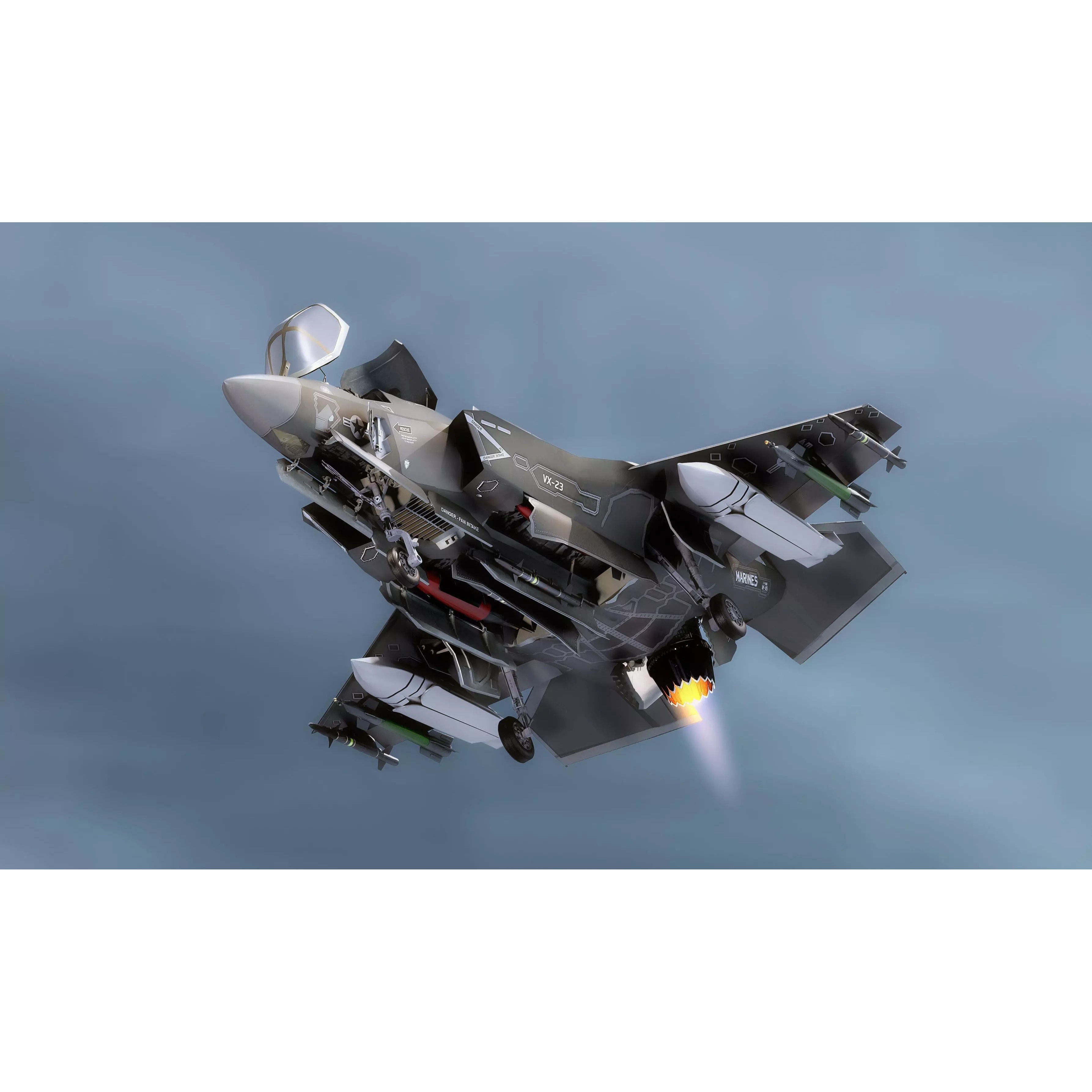 F35B Lightning II - Rigged Low-Poly Game-Ready 3D Model - View 2