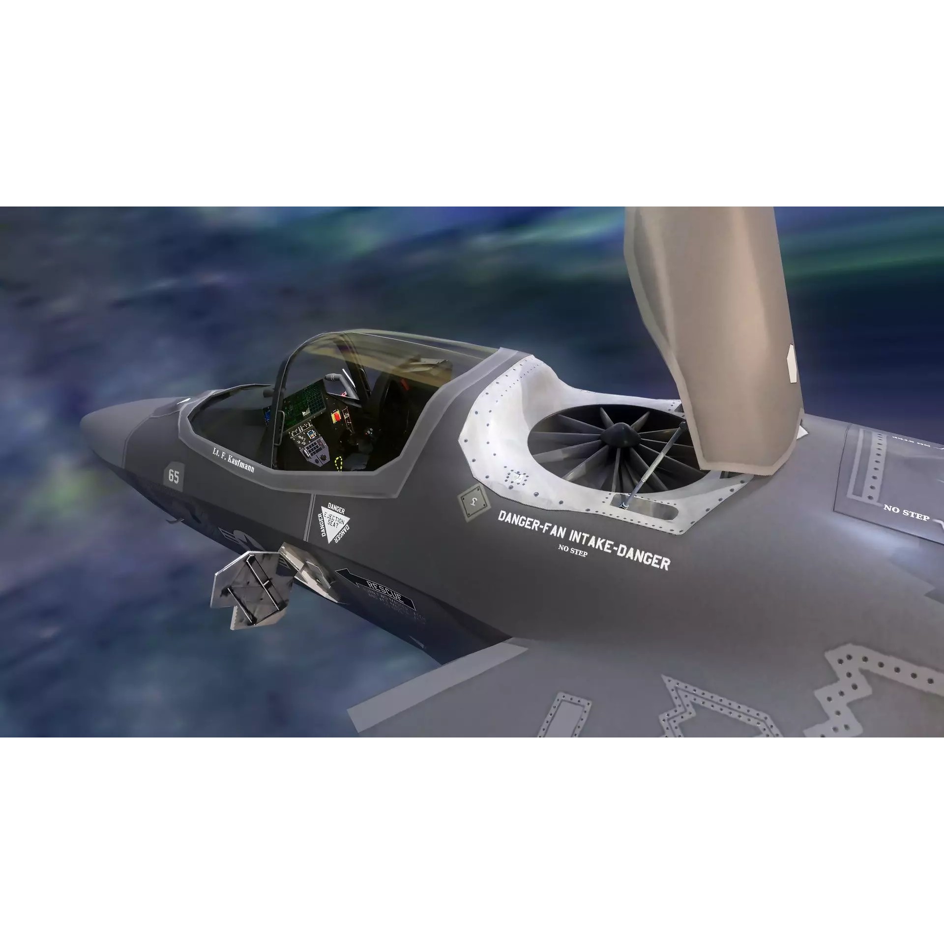F35B Lightning II - Rigged Low-Poly Game-Ready 3D Model - View 22