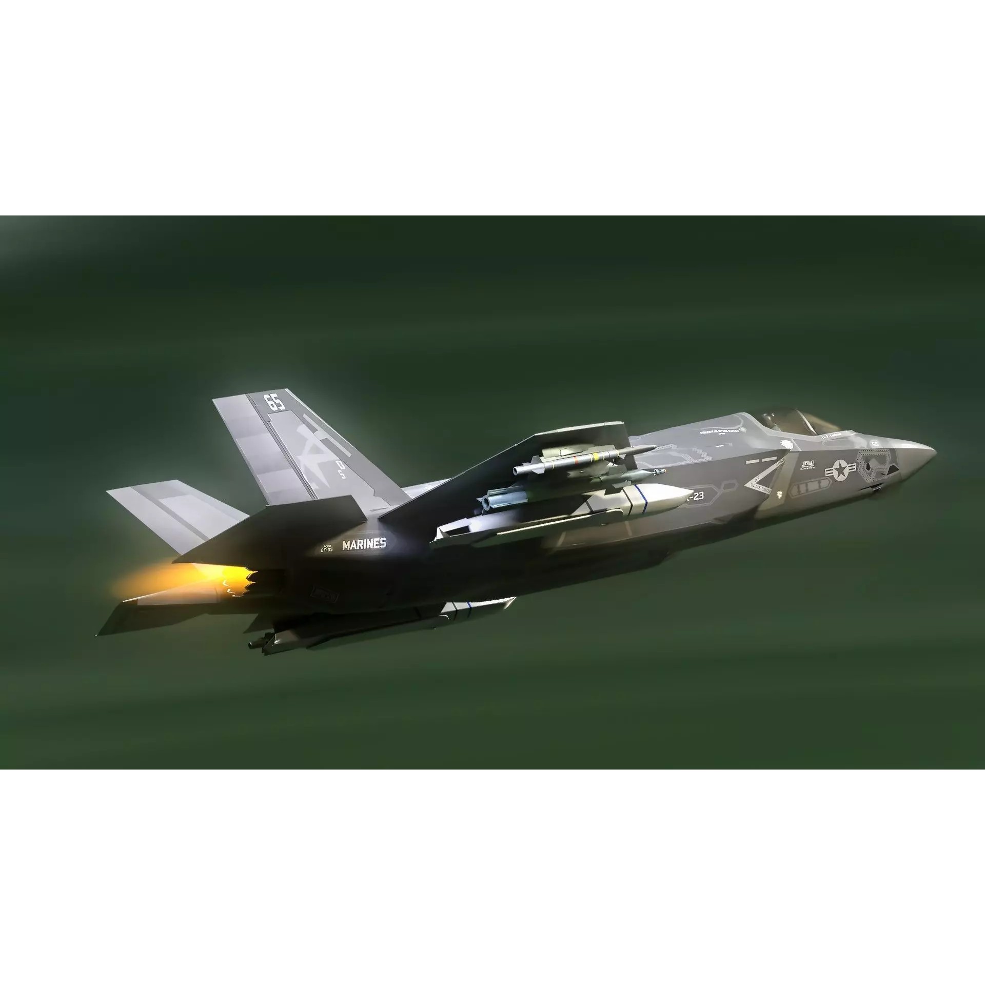 F35B Lightning II - Rigged Low-Poly Game-Ready 3D Model - View 4