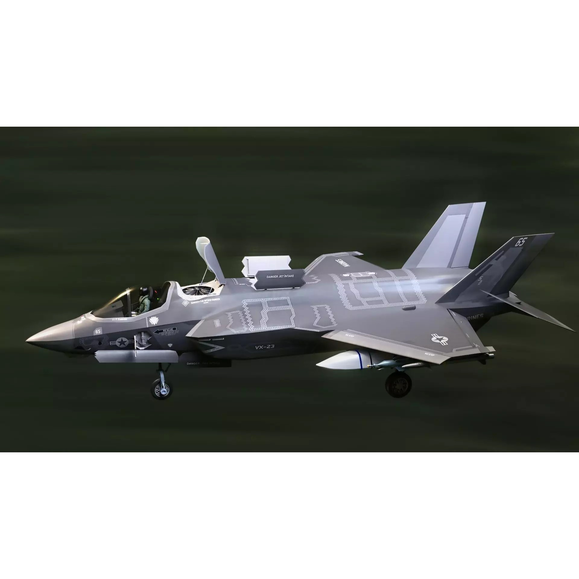F35B Lightning II - Rigged Low-Poly Game-Ready 3D Model - View 8
