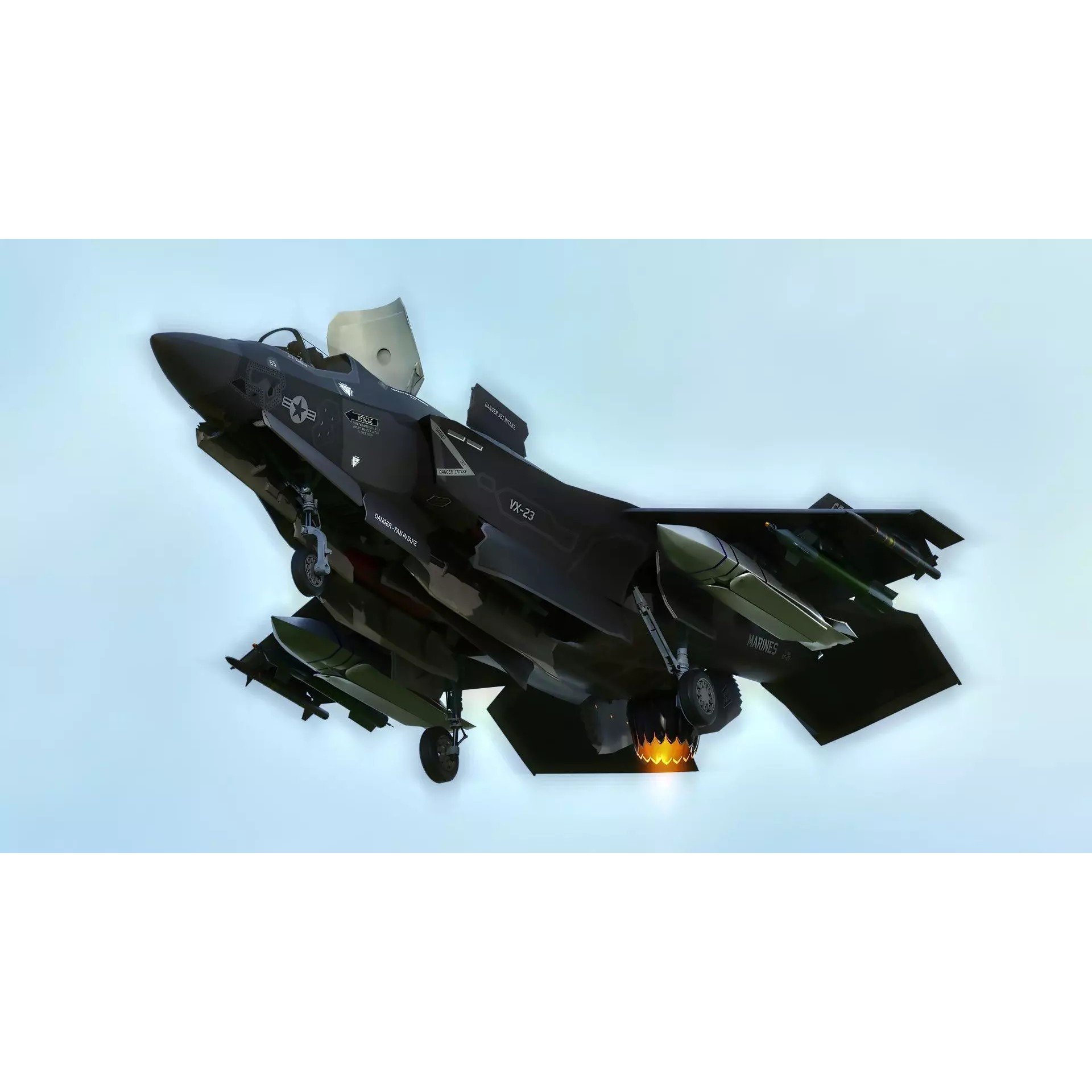 F35B Lightning II - Rigged Low-Poly Game-Ready 3D Model - View 9