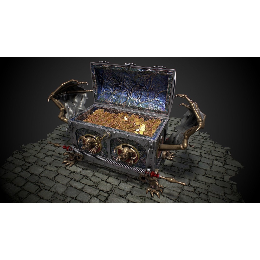 Chest Vampire 3D Model – Low Poly PBR Game Asset, FBX & OBJ - View 3