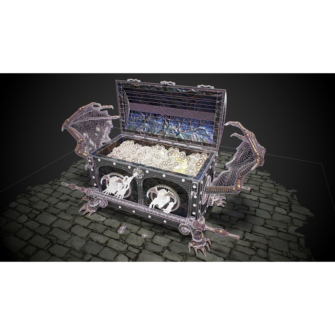 Chest Vampire 3D Model – Low Poly PBR Game Asset, FBX & OBJ - View 4
