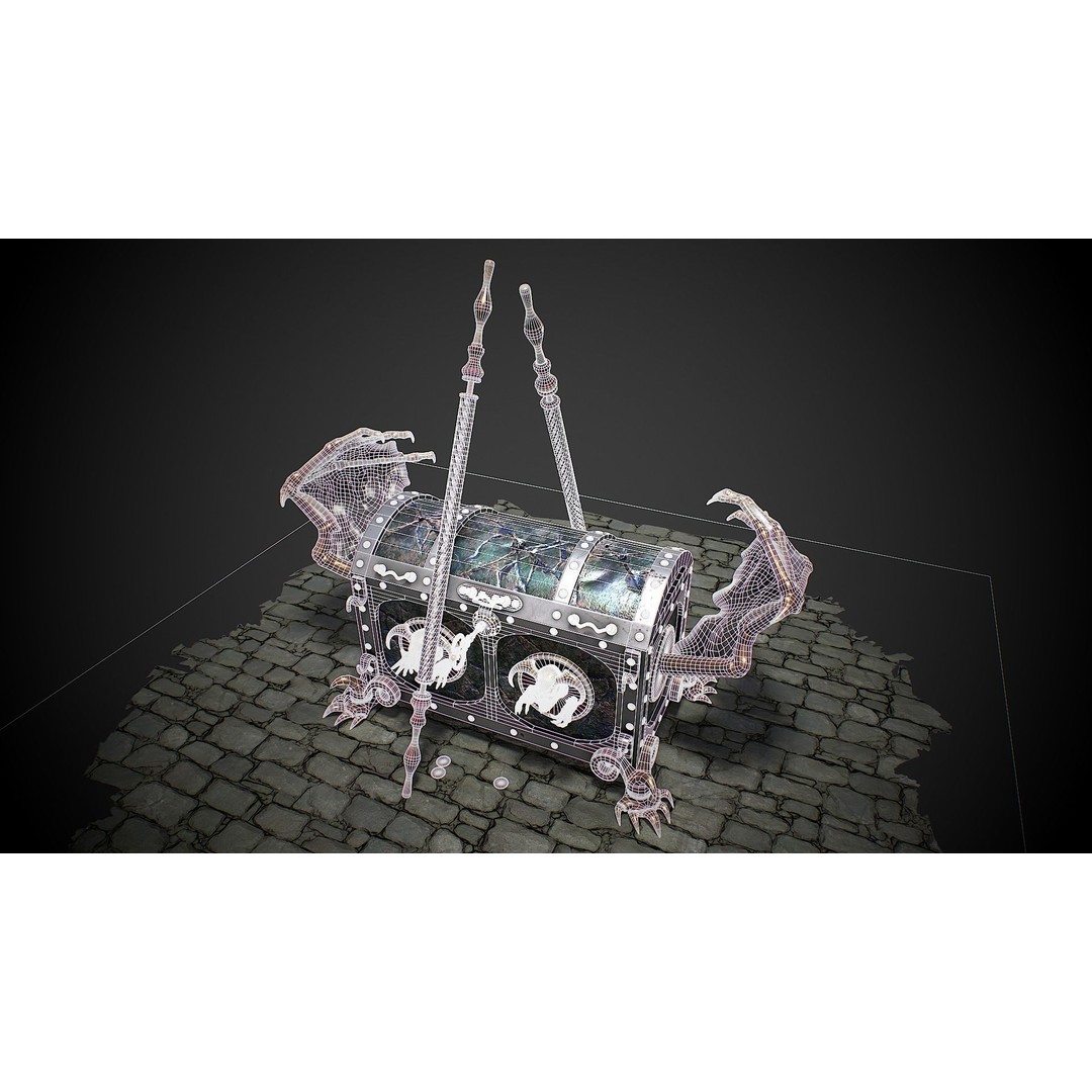 Chest Vampire 3D Model – Low Poly PBR Game Asset, FBX & OBJ - View 6