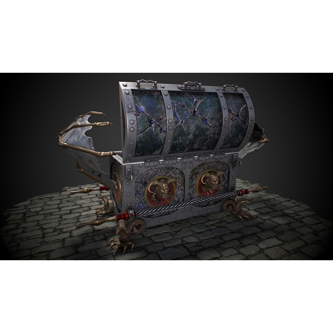 Chest Vampire 3D Model – Low Poly PBR Game Asset, FBX & OBJ - View 7