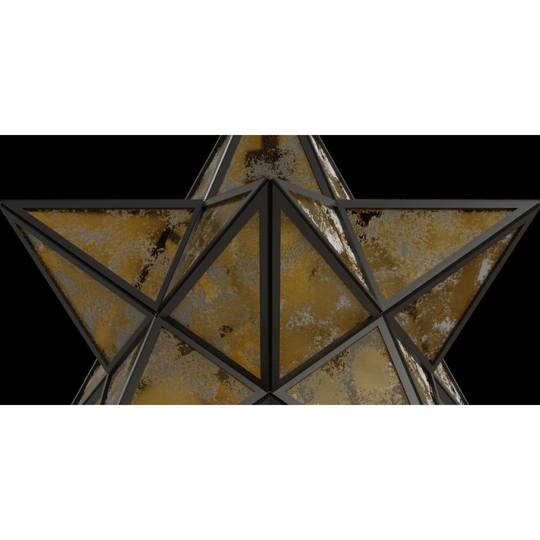Stella Metal Pendant 3D Model – Low Poly Ceiling Lamp, FBX