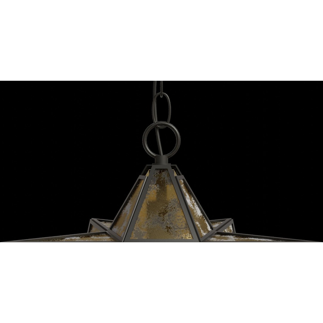 Stella Metal Pendant 3D Model – Low Poly Ceiling Lamp, FBX - View 11