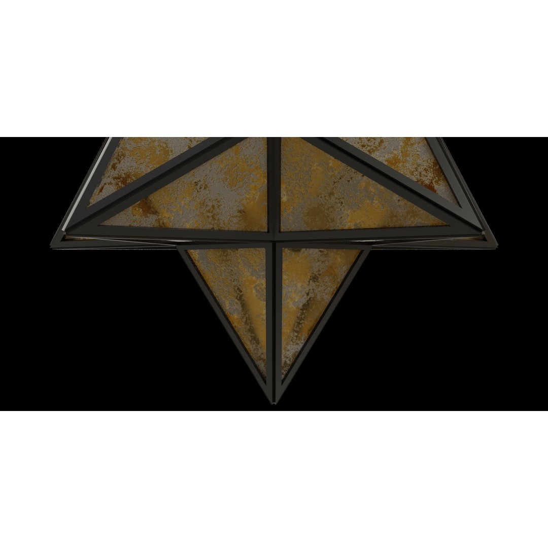 Stella Metal Pendant 3D Model – Low Poly Ceiling Lamp, FBX - View 3