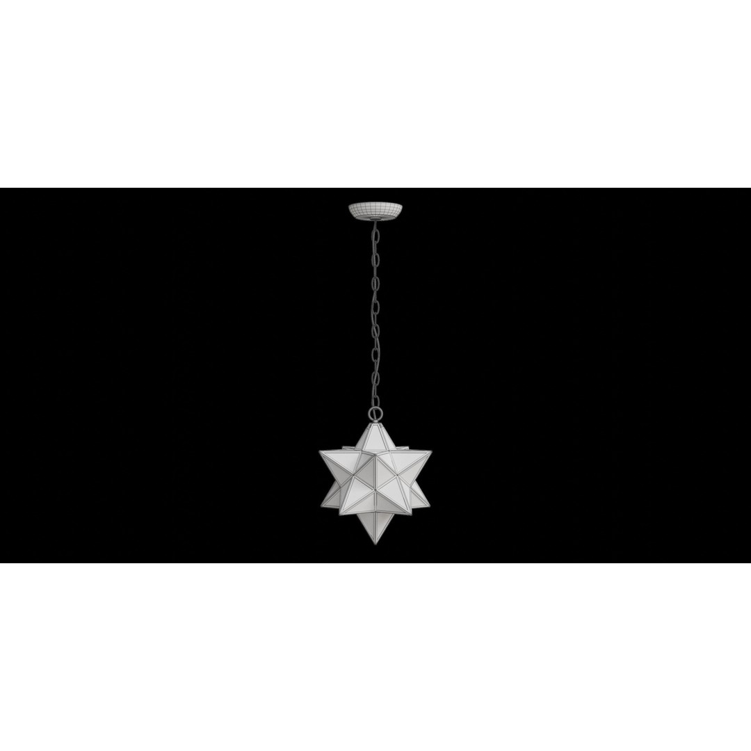 Stella Metal Pendant 3D Model – Low Poly Ceiling Lamp, FBX - View 4