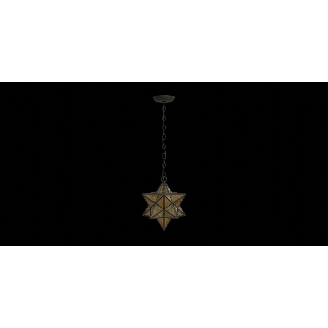 Stella Metal Pendant 3D Model – Low Poly Ceiling Lamp, FBX - View 5