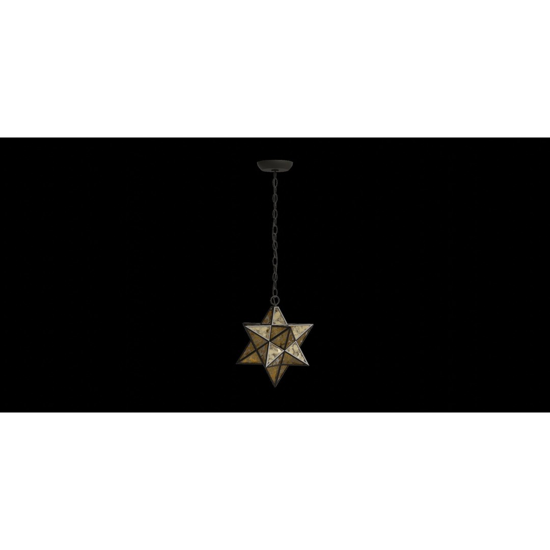 Stella Metal Pendant 3D Model – Low Poly Ceiling Lamp, FBX - View 6