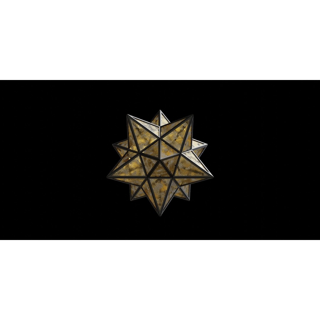 Stella Metal Pendant 3D Model – Low Poly Ceiling Lamp, FBX - View 8
