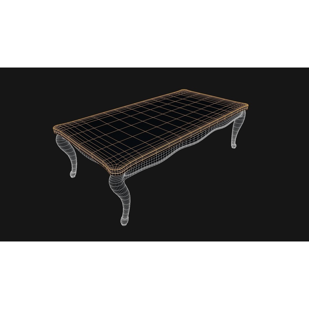 Wooden Dining Table 3D Model – High Quality PBR Game Asset, FBX
