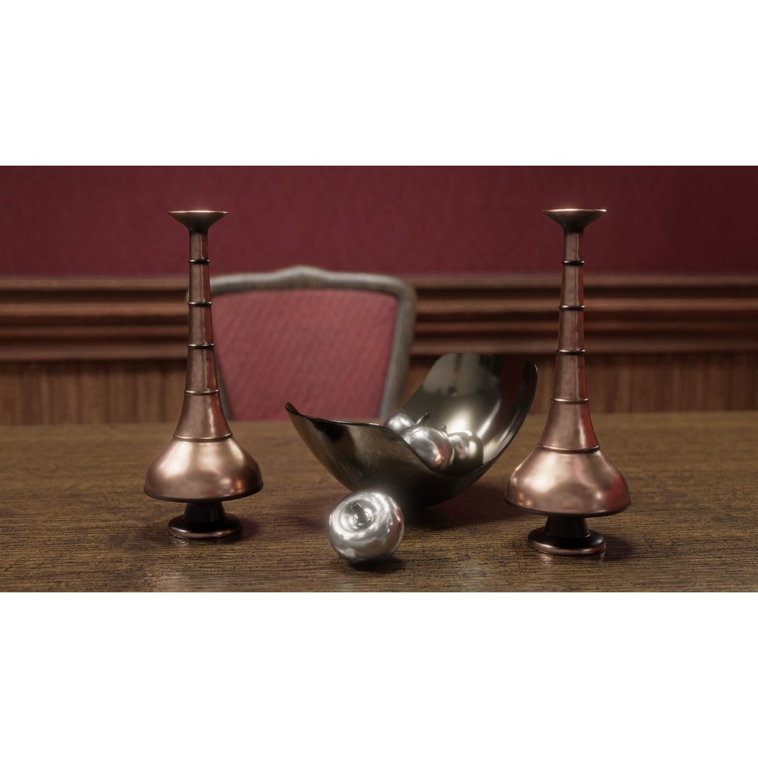 Wooden Dining Table 3D Model – High Quality PBR Game Asset, FBX - View 10