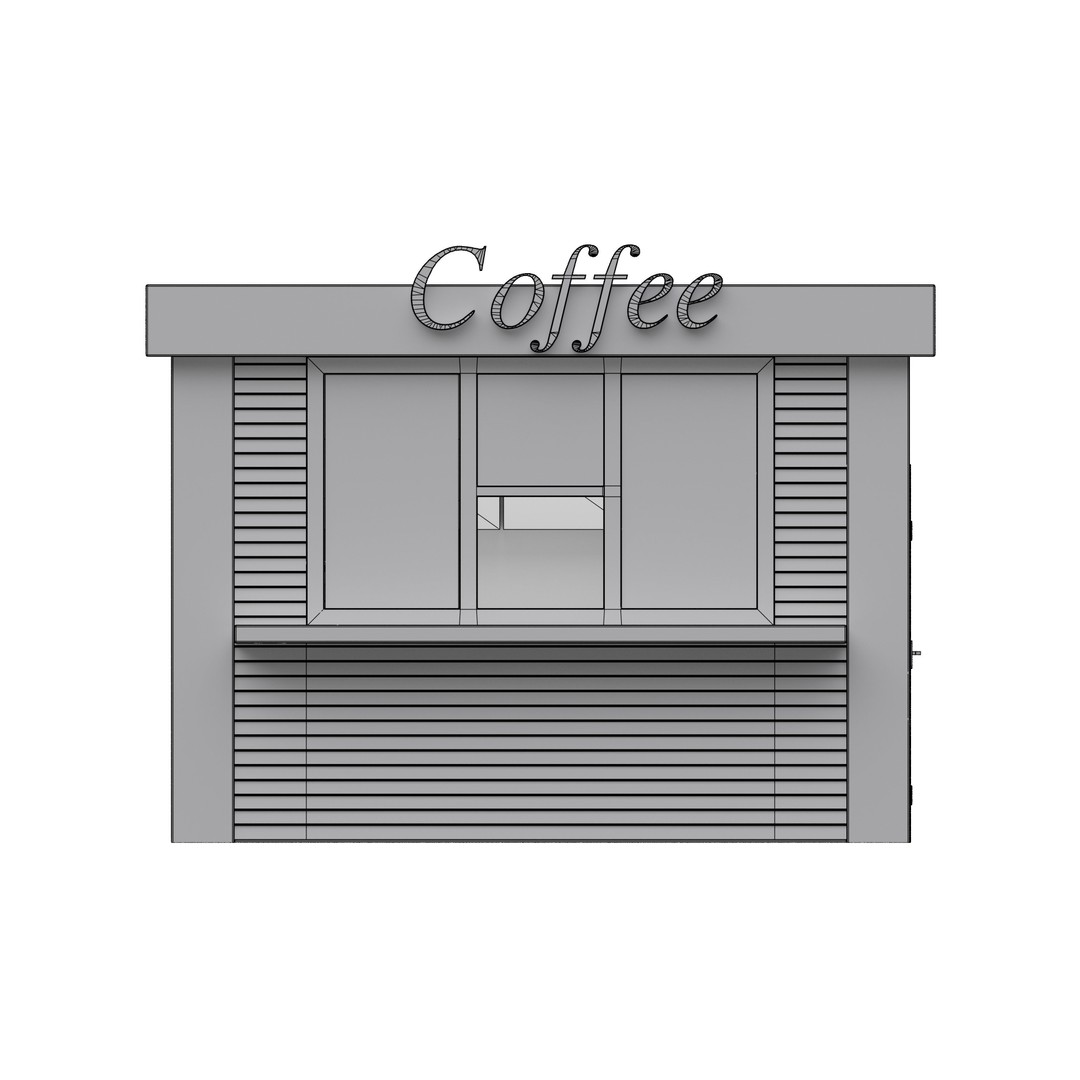 Coffee Shop 3D Model – Low Poly Architectural Asset, FBX, OBJ - View 13