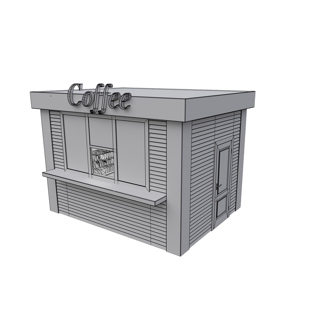 Coffee Shop 3D Model – Low Poly Architectural Asset, FBX, OBJ - View 14